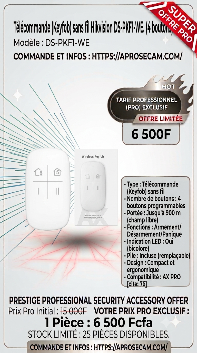 TELECOMMANDE DS-PKF1 WE/WB