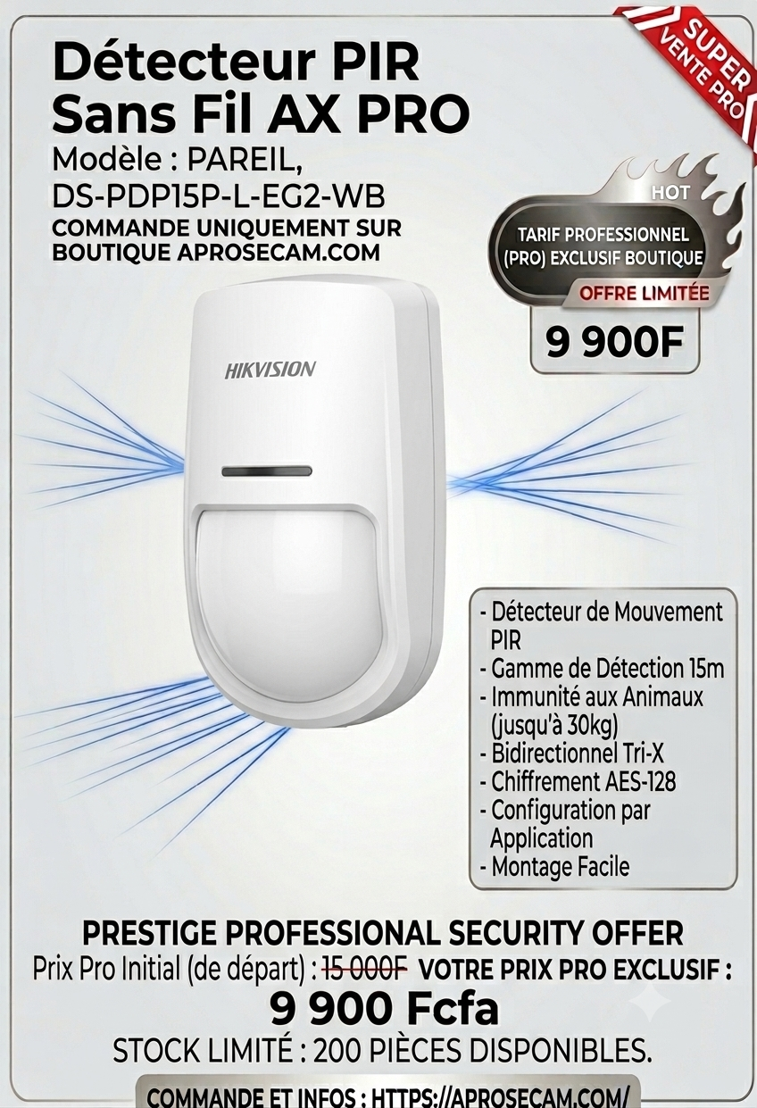 wireless PIR Detector AX PRO,DS-PDP15P-L-EG2-WB