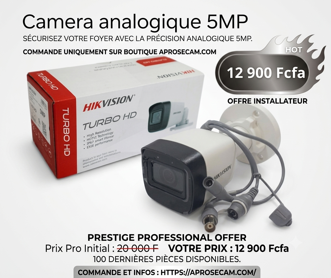 5 MP Fixed Mini Bullet Camera,DS-2CE16H0T-ITPF Marque: HIKVISION